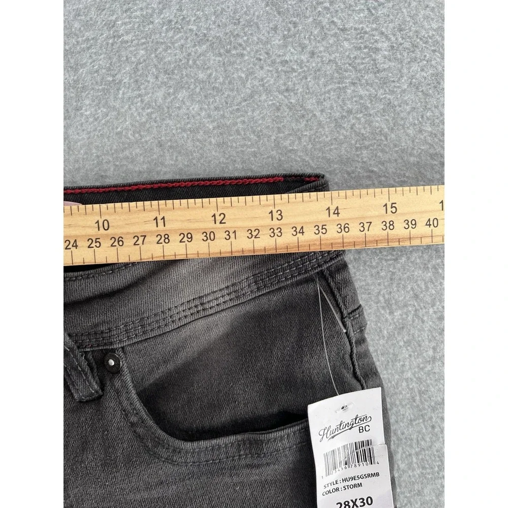 Huntington BC Jeans Mens 28x30 Skinny‎ Fit Stretch Denim Storm Black Surf Team
